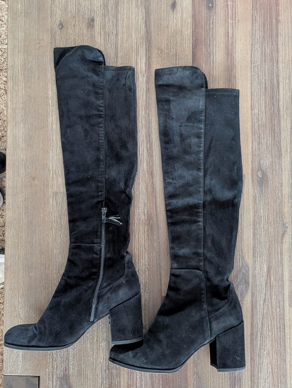 Stuart Weitzman  Black Suede Over-The-Knee Boots